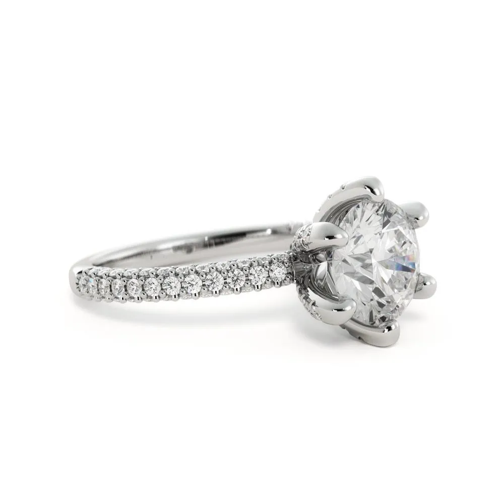 Light Muse Accent Diamonds Natural Round  Diamond Engagement Ring