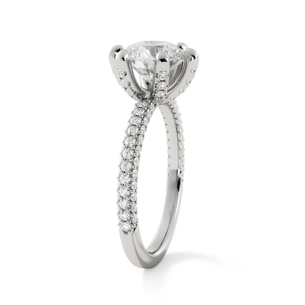 Light Muse Accent Diamonds Natural Round  Diamond Engagement Ring