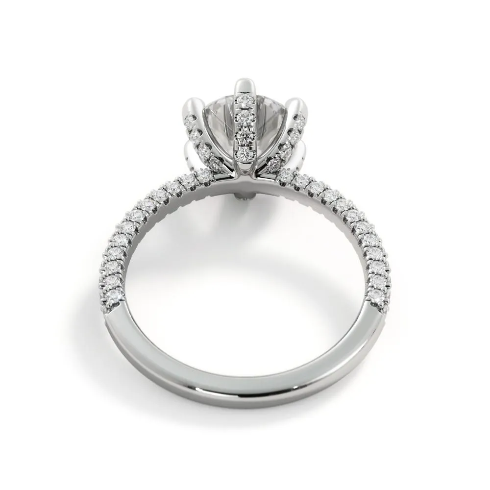 Light Muse Accent Diamonds Natural Round  Diamond Engagement Ring