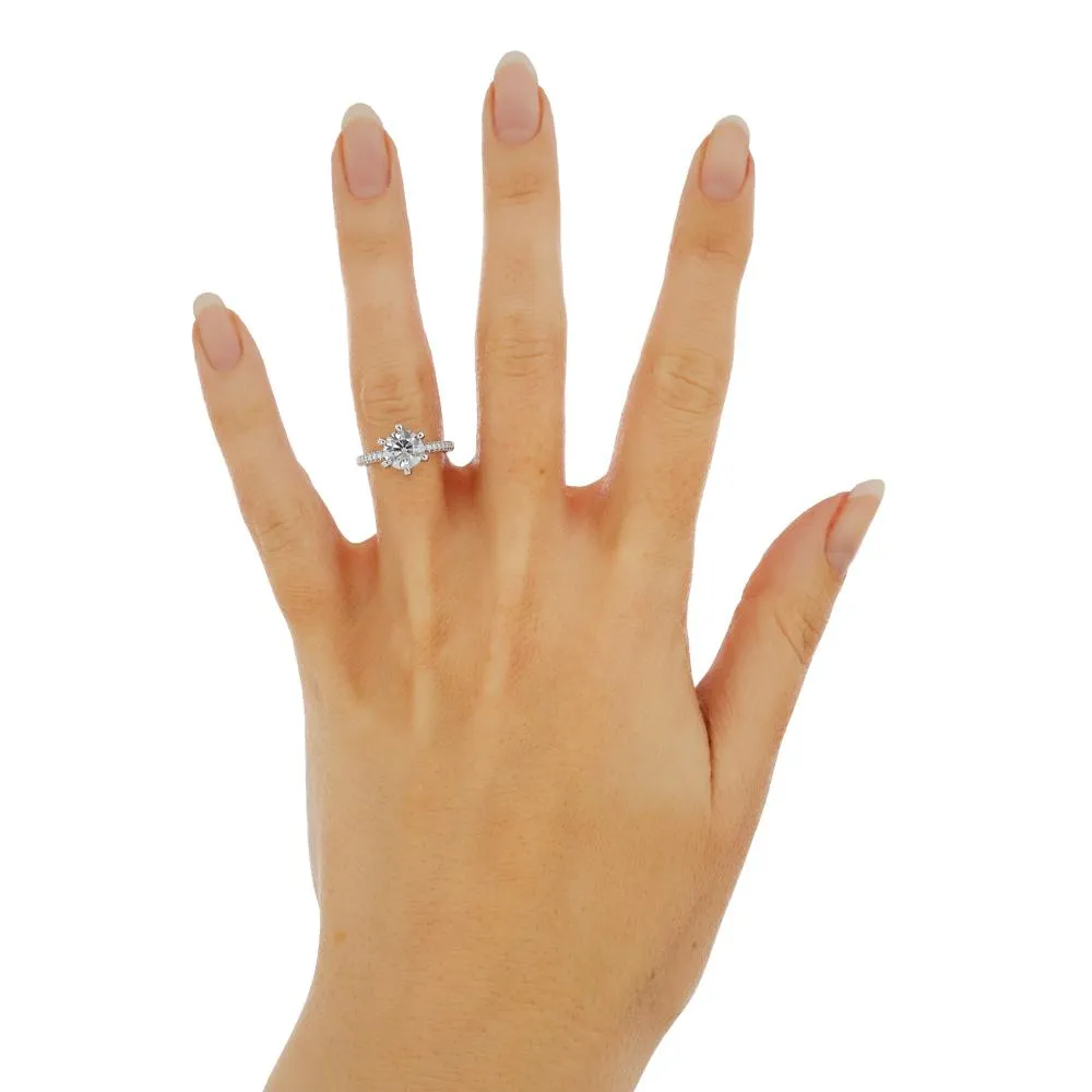 Light Muse Accent Diamonds Natural Round  Diamond Engagement Ring