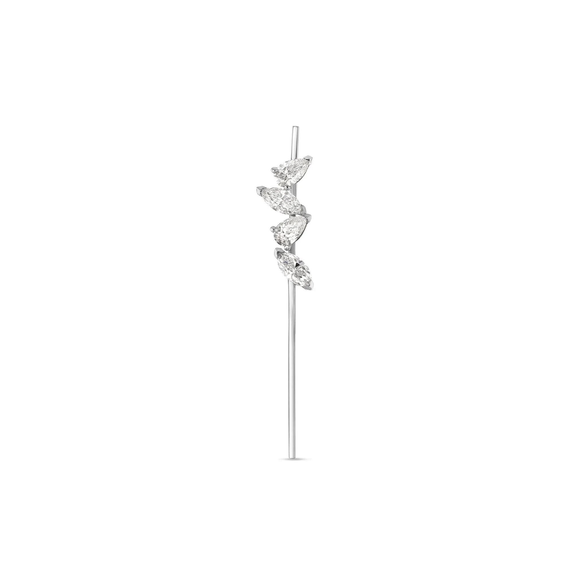 Linear Diamond Cluster Earring - 50mm