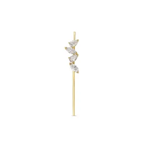 Linear Diamond Cluster Earring - 50mm