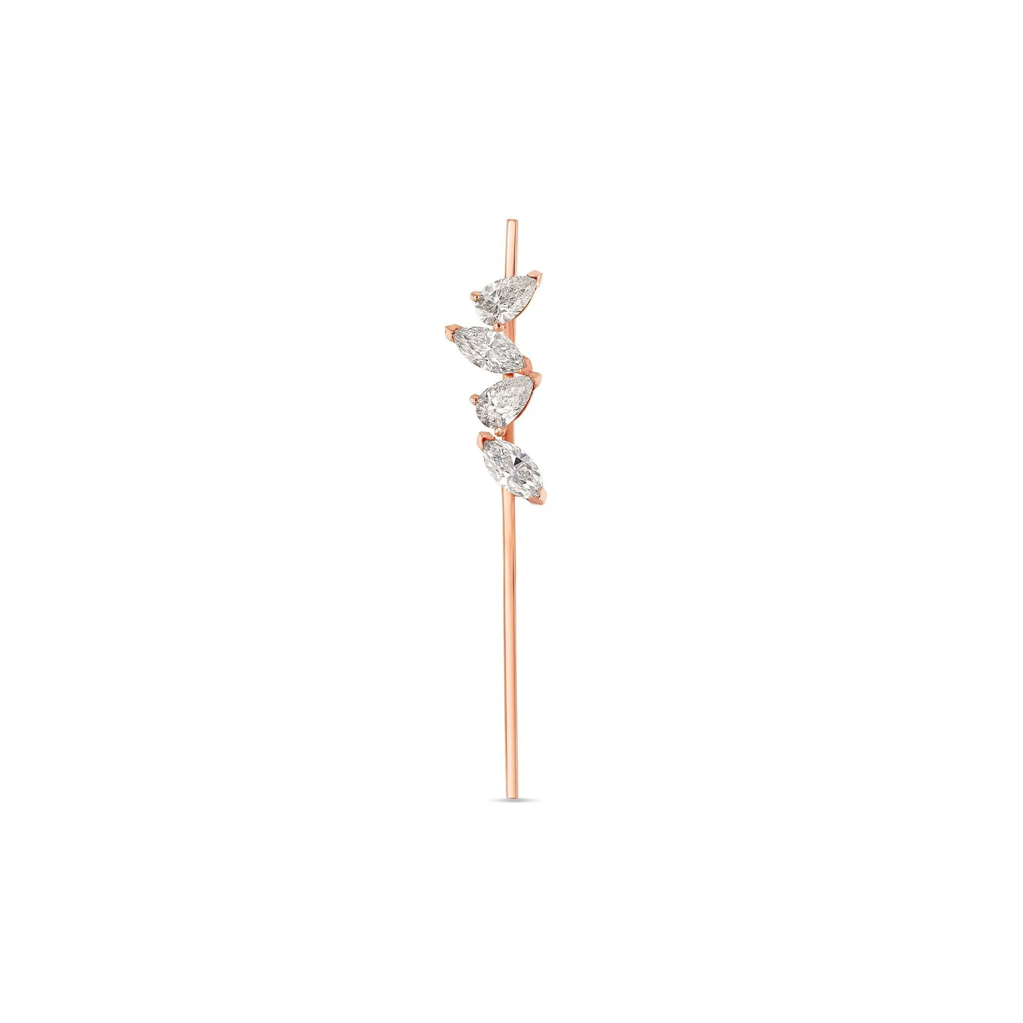 Linear Diamond Cluster Earring - 50mm