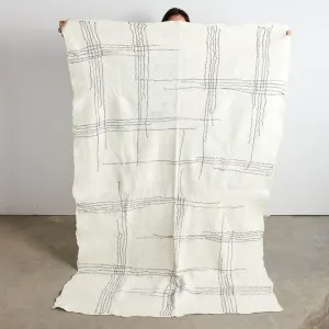 Linear Merino Wool Throw Blanket
