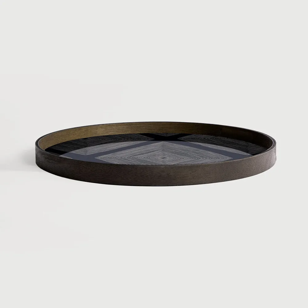 linear squares glass tray