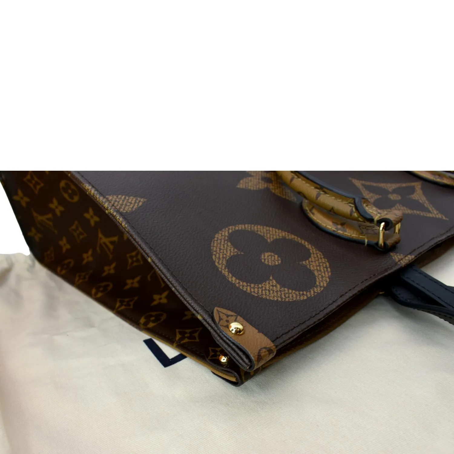 LOUIS VUITTON Onthego GM Giant Monogram Canvas Tote Shoulder Bag Brown
