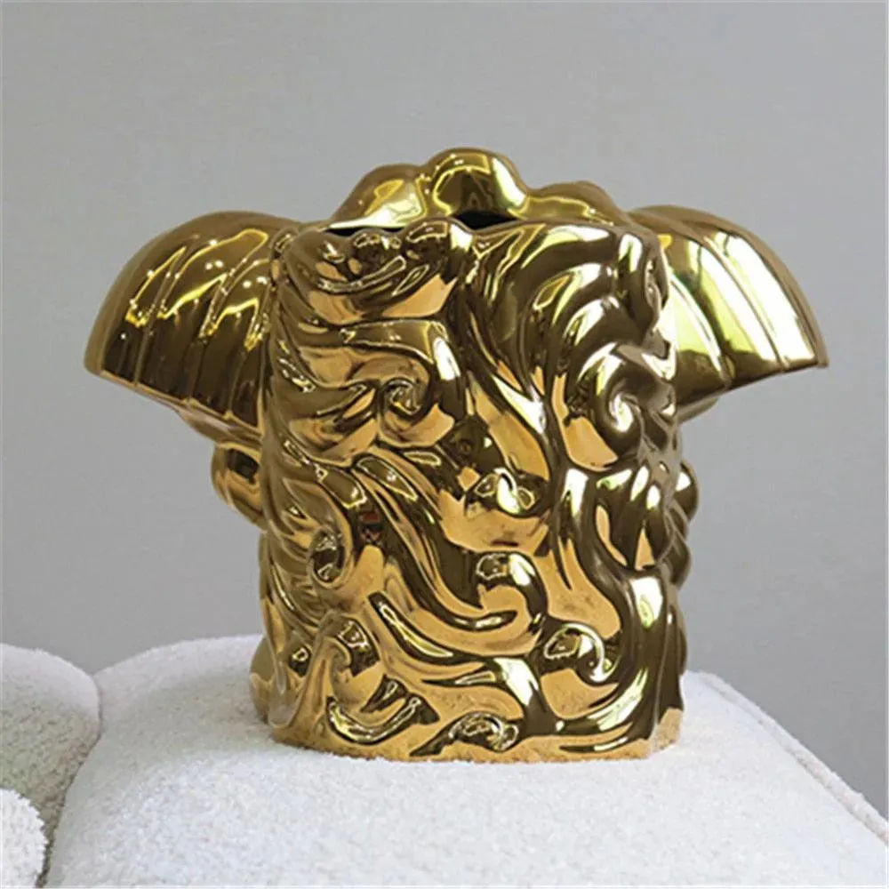 Luxurious Shiny Angel Face Decorative Vase