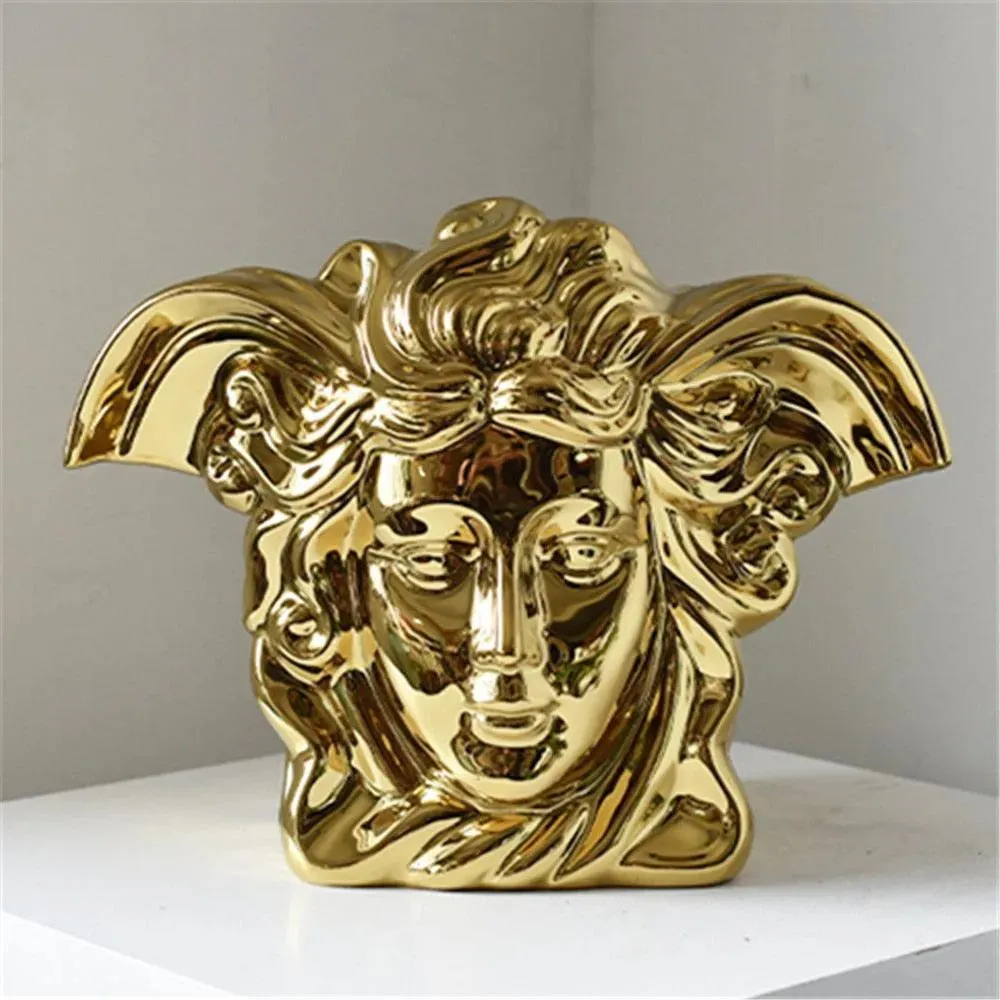 Luxurious Shiny Angel Face Decorative Vase