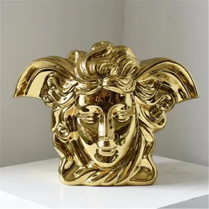 Luxurious Shiny Angel Face Decorative Vase