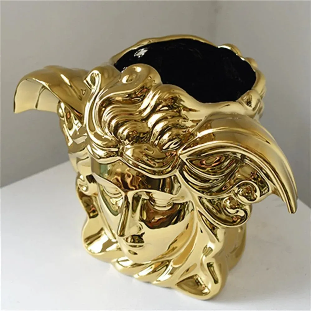 Luxurious Shiny Angel Face Decorative Vase