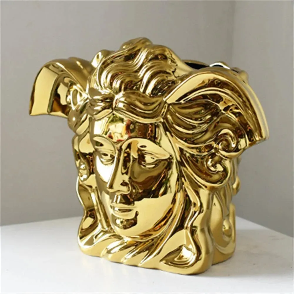 Luxurious Shiny Angel Face Decorative Vase