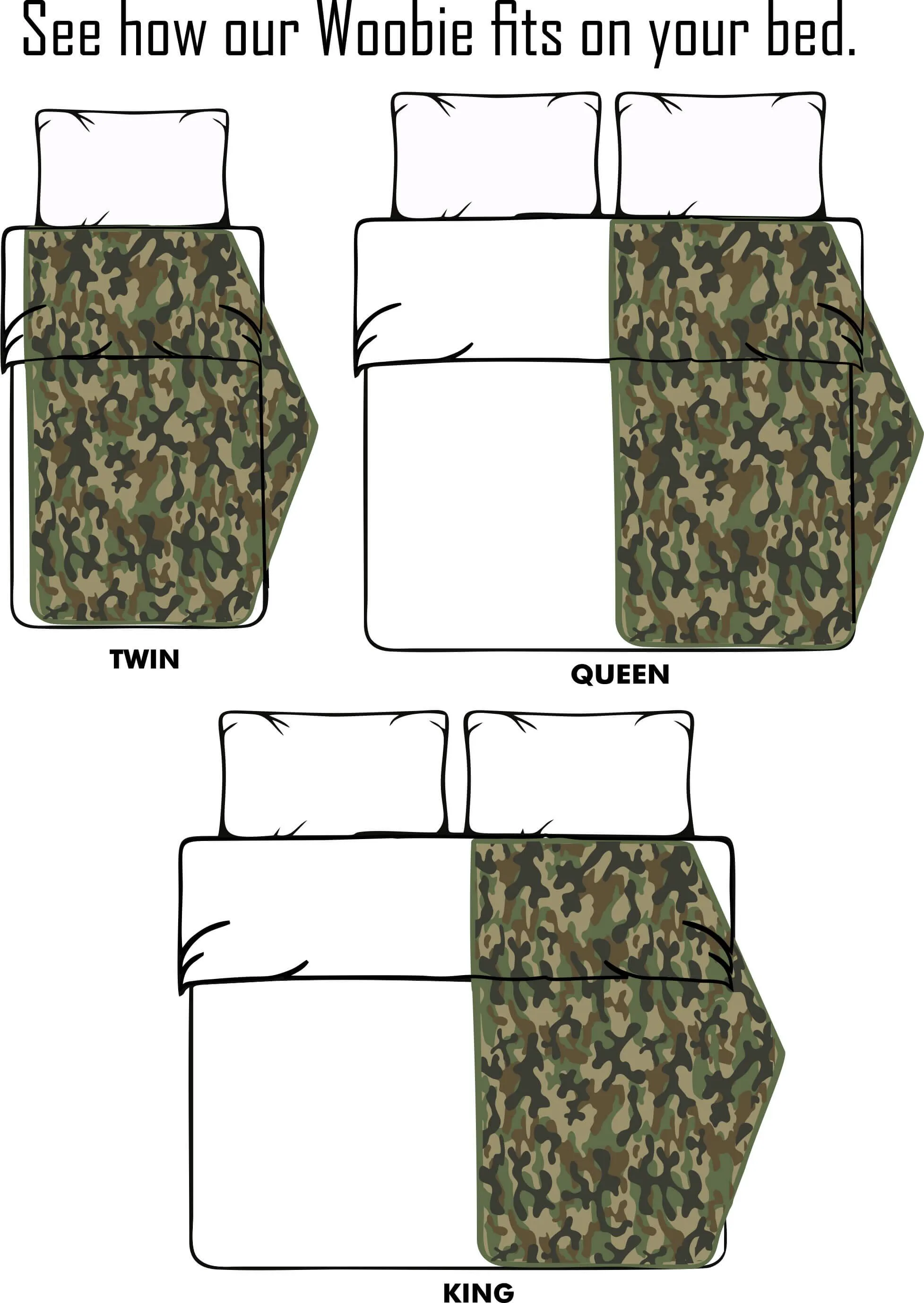 MARPAT Coyote Camo Pattern Butterfly Flower Design Woobie Weighted Blanket