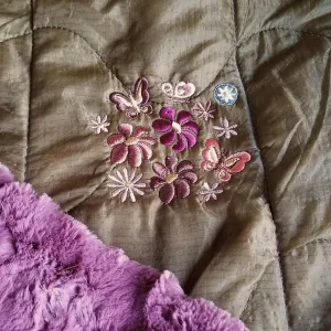MARPAT Coyote Camo Pattern Butterfly Flower Design Woobie Weighted Blanket
