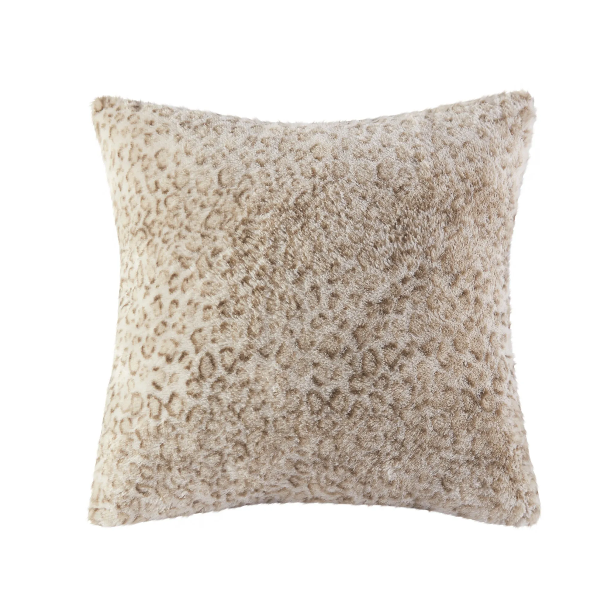 Marselle Faux Fur Square Pillow Brown