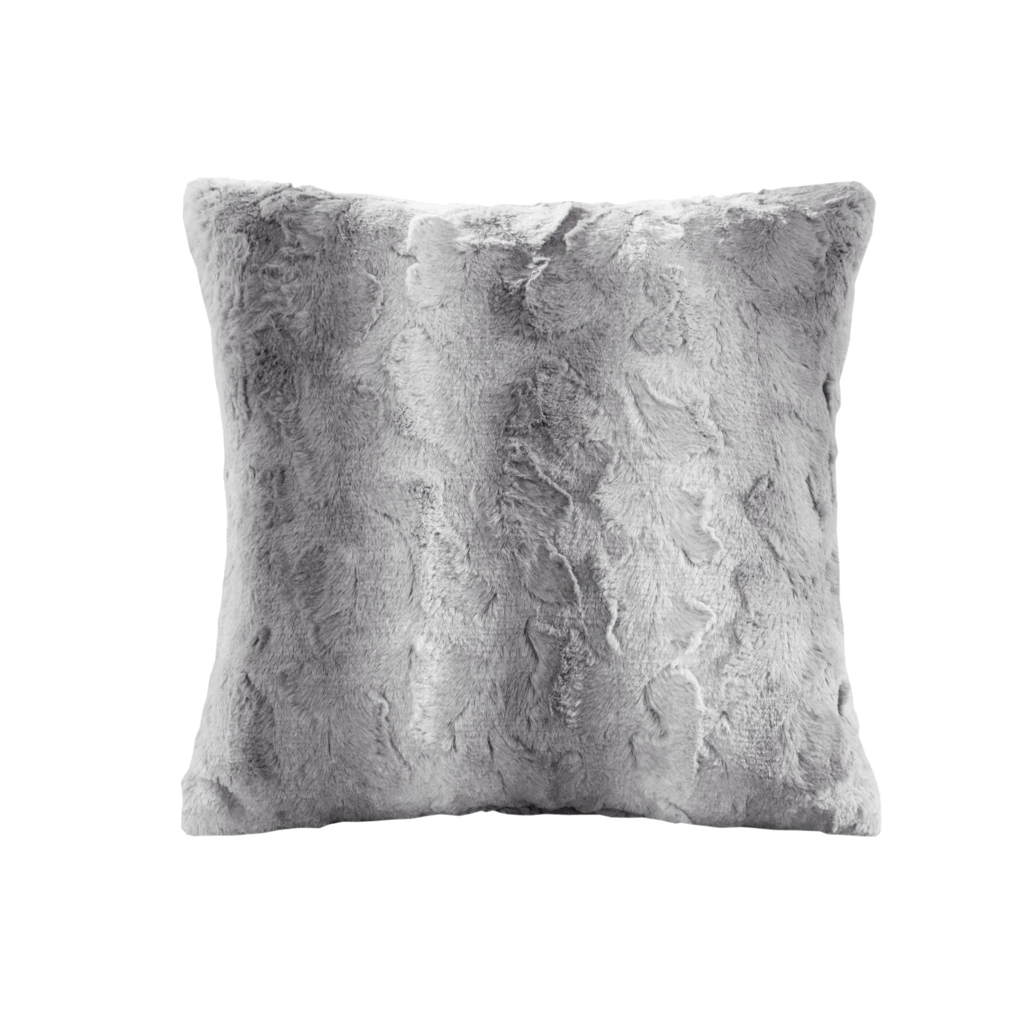 Marselle Faux Fur Square Pillow Brown
