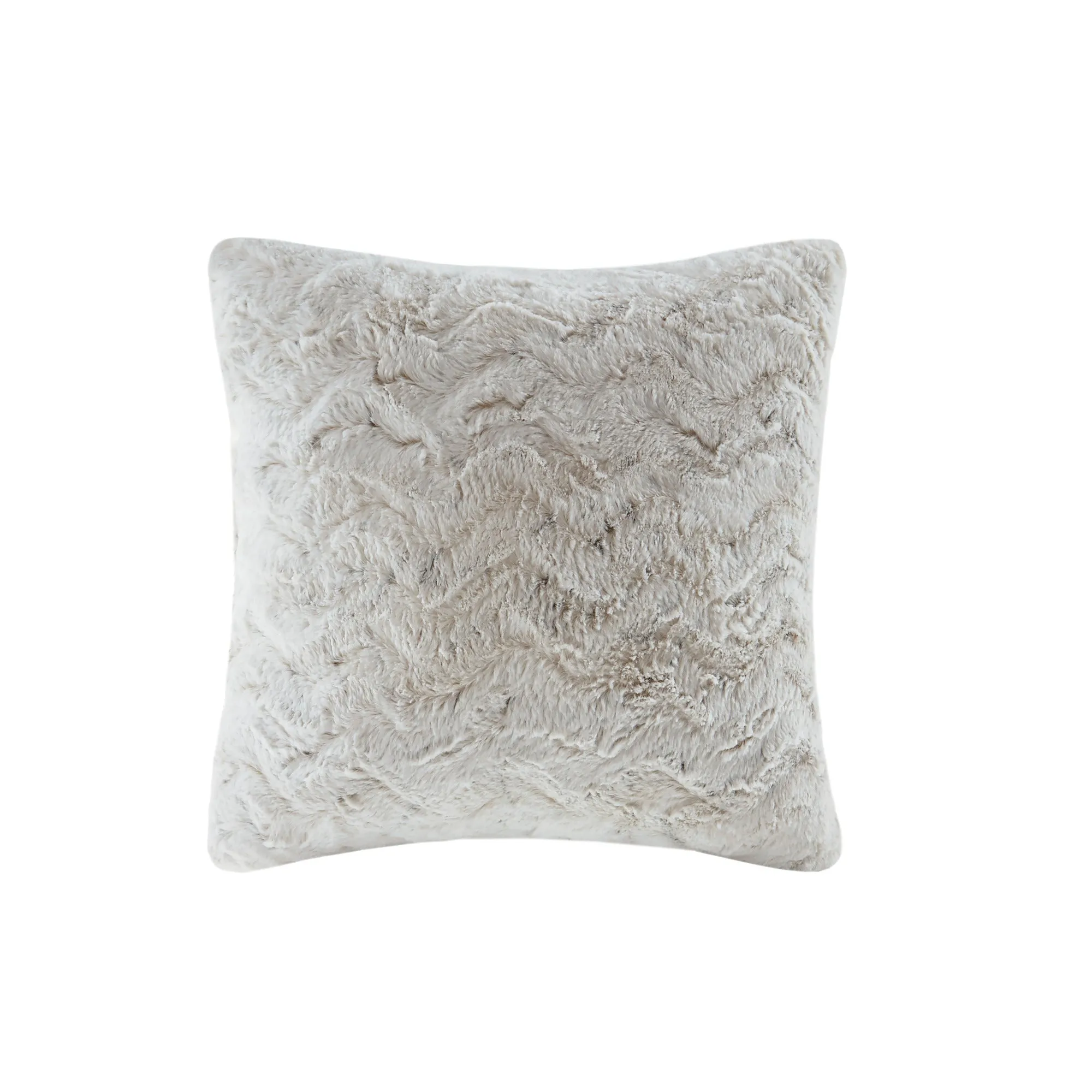 Marselle Faux Fur Square Pillow Brown