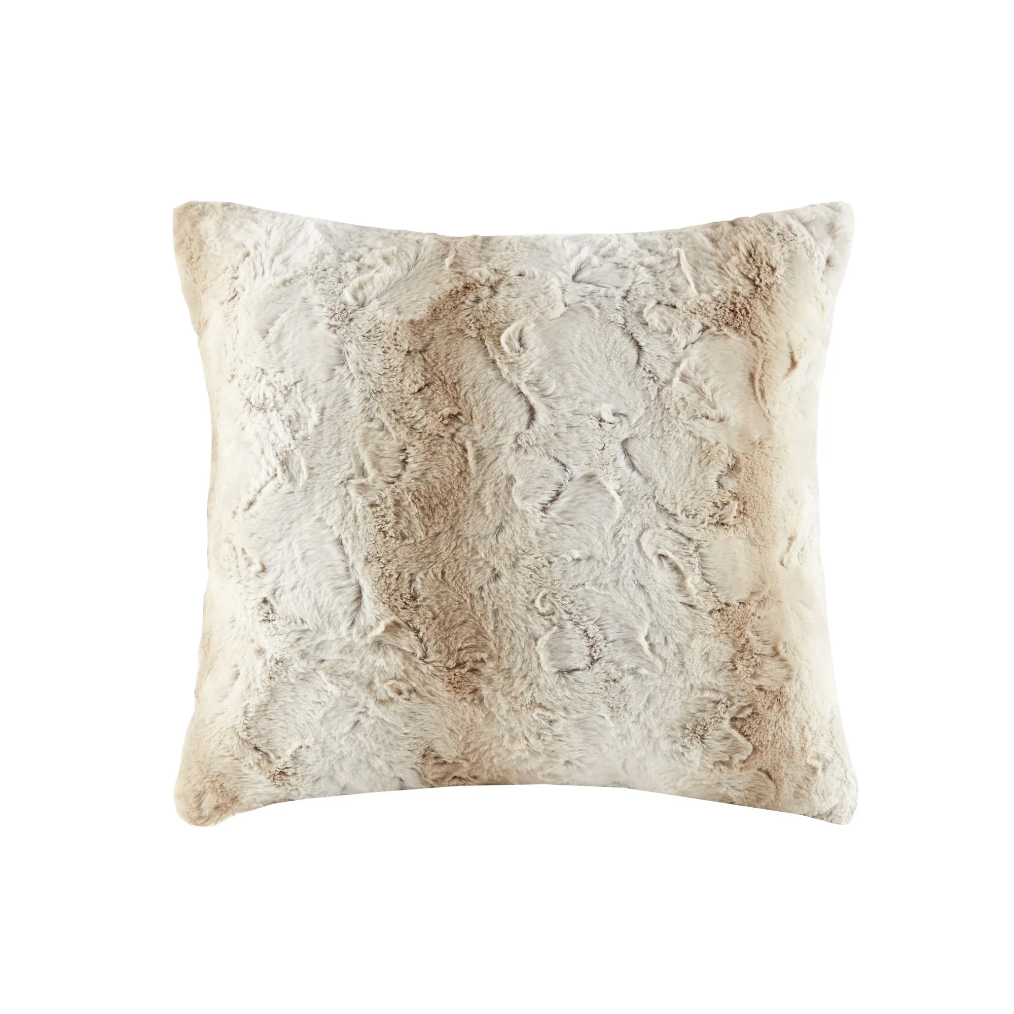 Marselle Faux Fur Square Pillow Brown