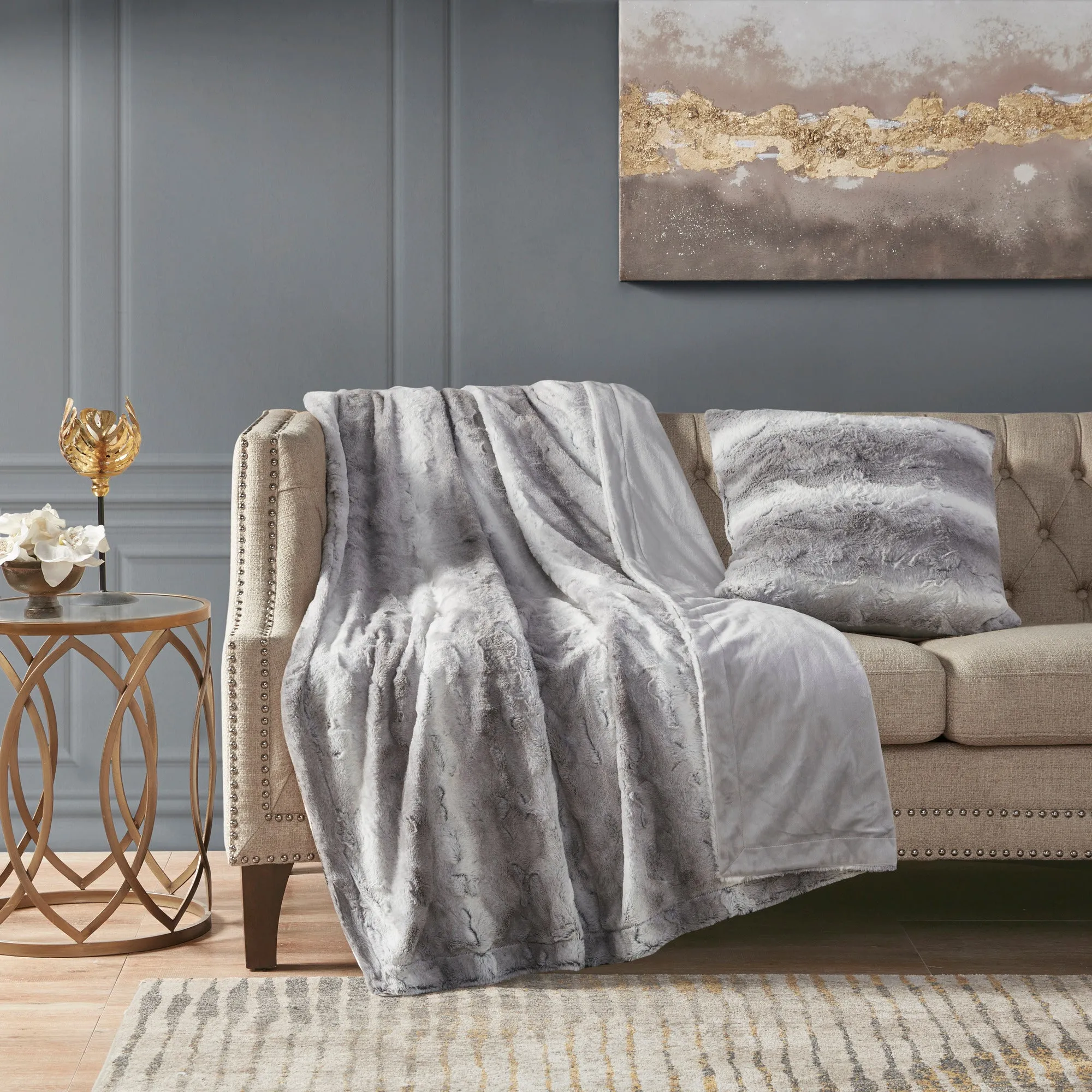 Marselle Faux Fur Square Pillow Sand