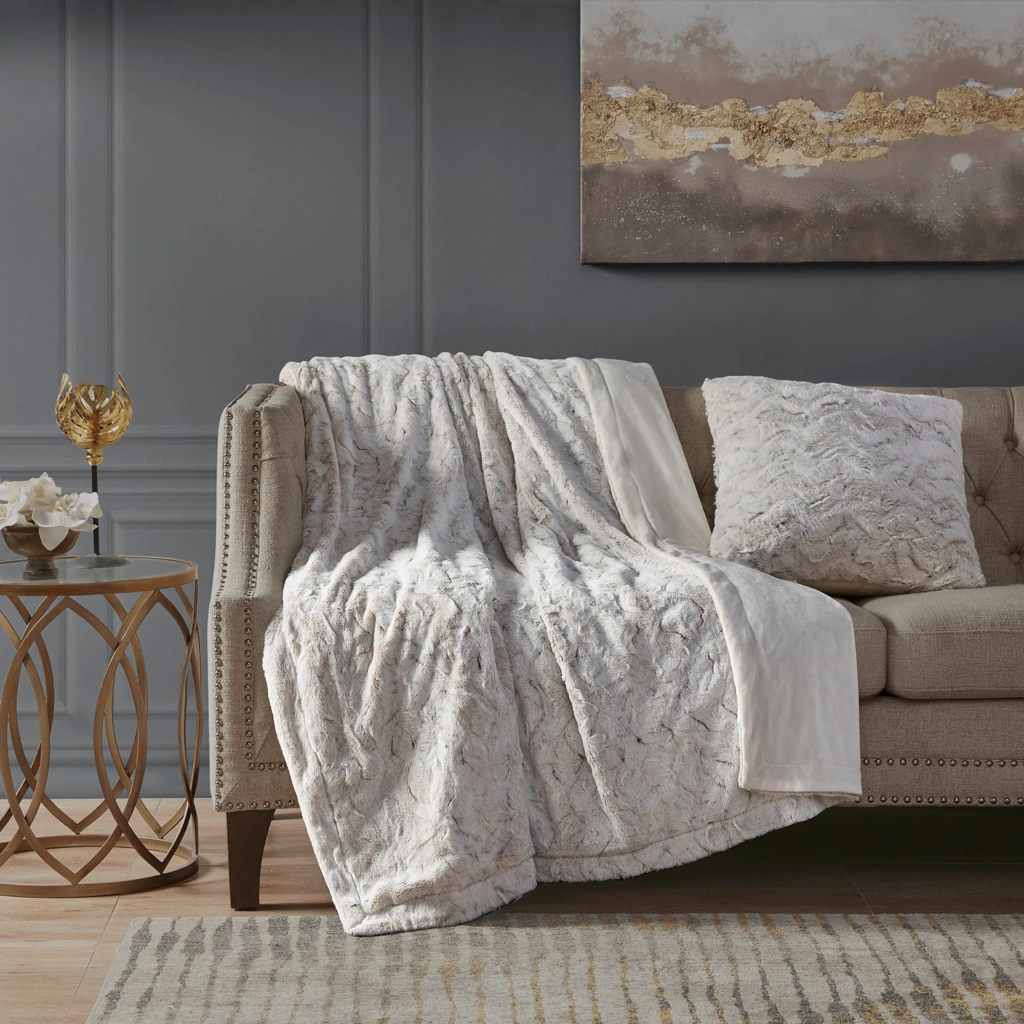Marselle Faux Fur Square Pillow Sand