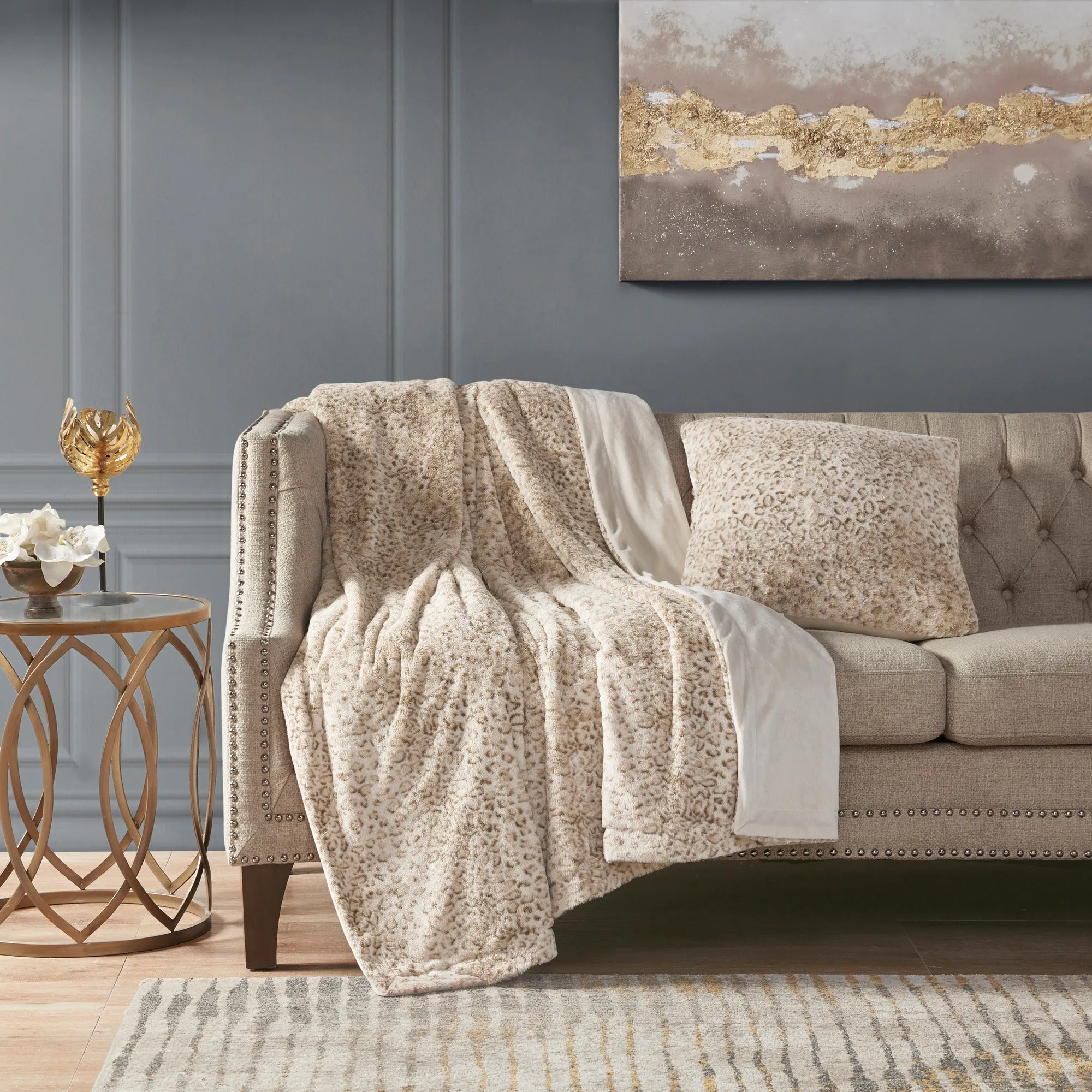 Marselle Faux Fur Square Pillow Sand