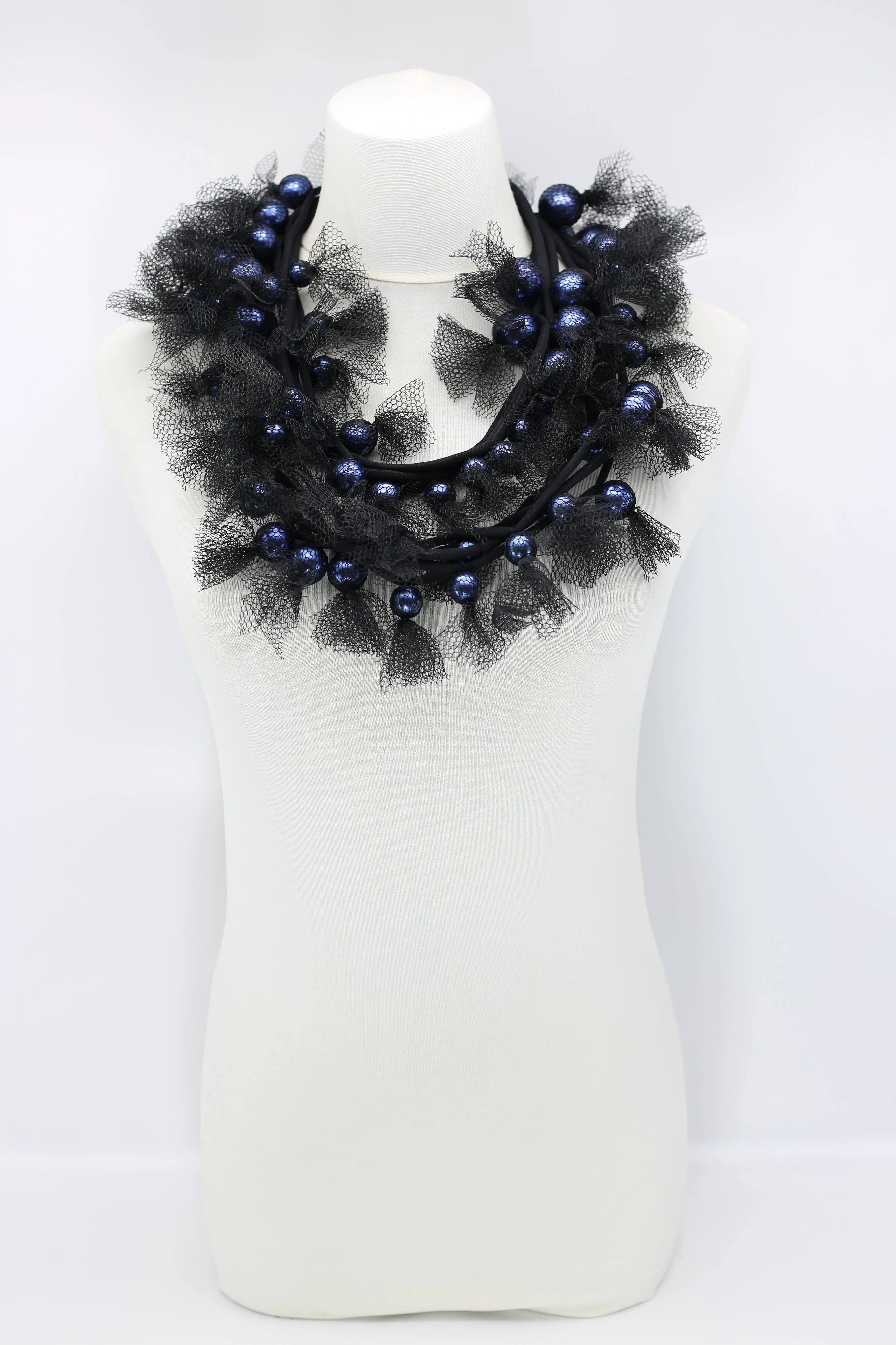 Mesh-wrapped Faux Pearls Necklaces
