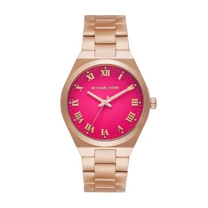 Michael Kors Lennox Three-Hand Rose Gold-Tone Stainless Steel Watch MK7462