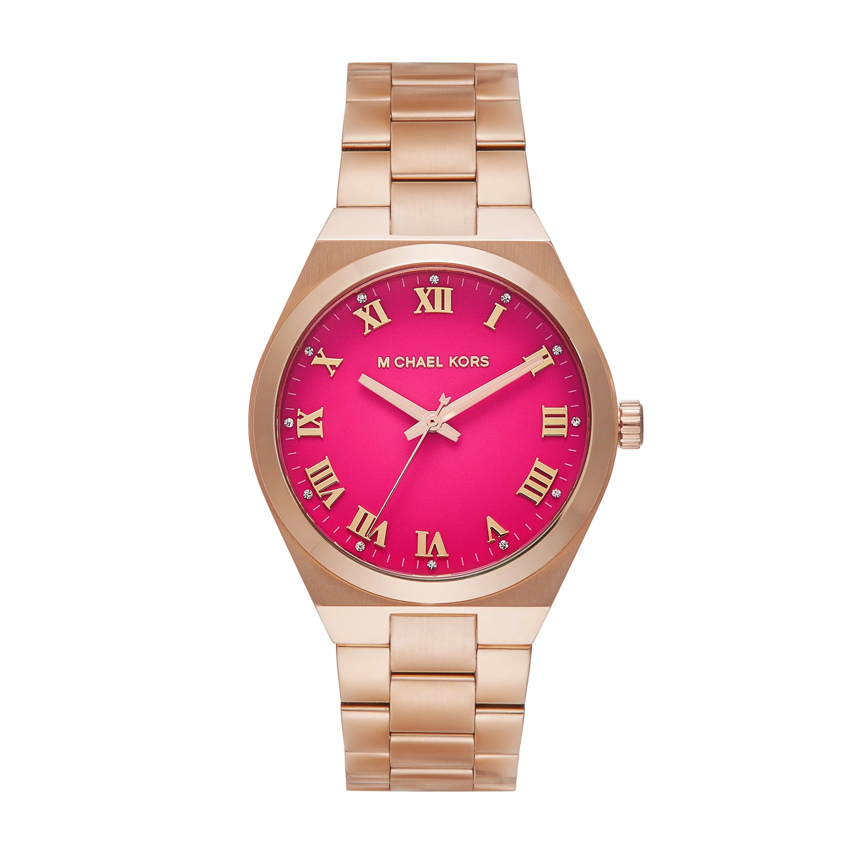 Michael Kors Lennox Three-Hand Rose Gold-Tone Stainless Steel Watch MK7462
