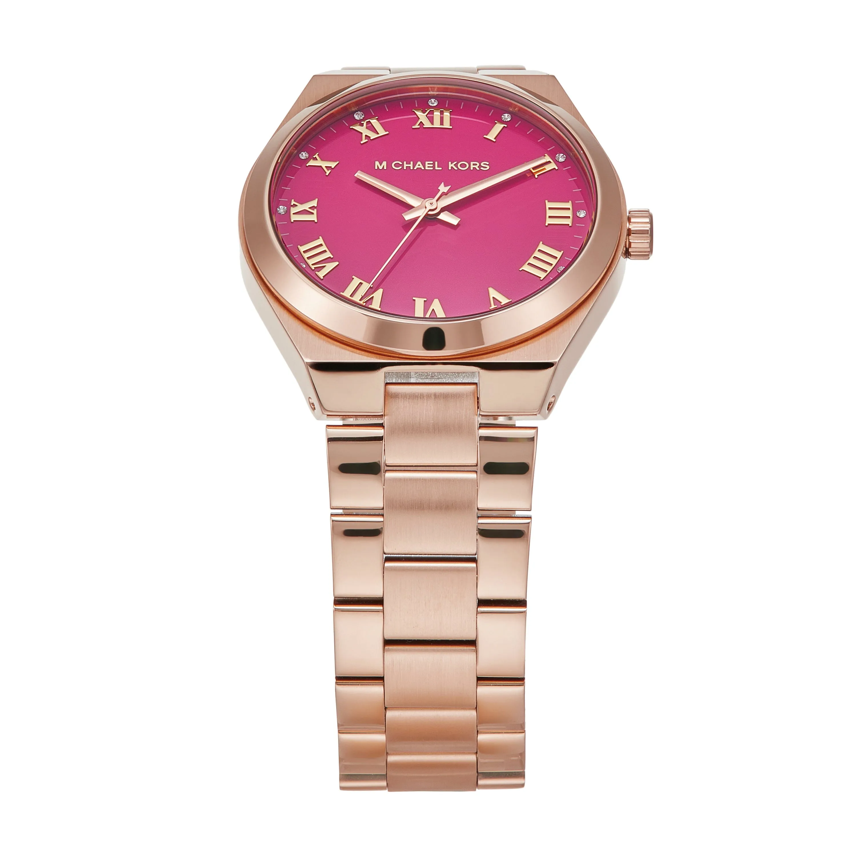 Michael Kors Lennox Three-Hand Rose Gold-Tone Stainless Steel Watch MK7462