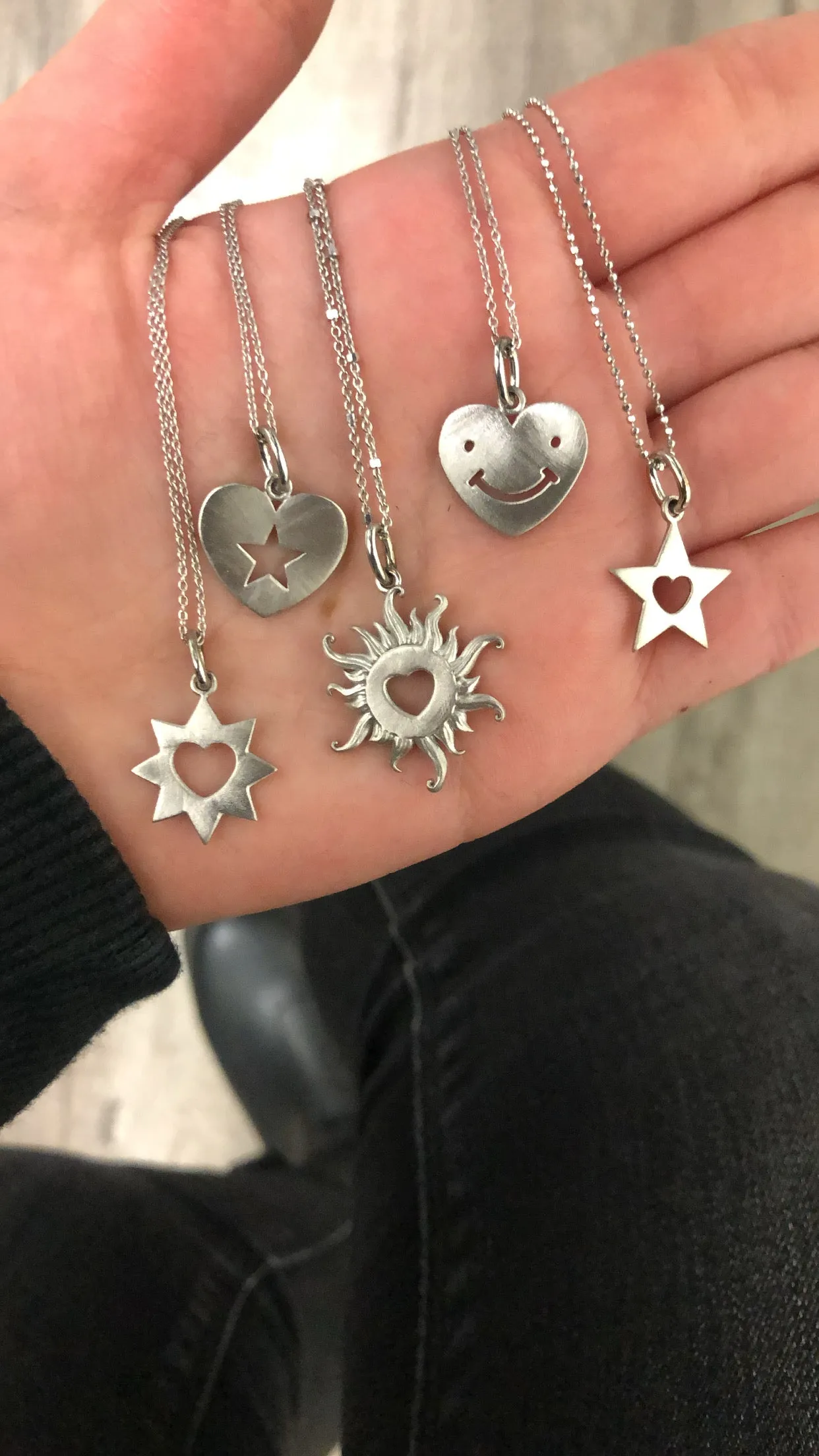 Mini Sterling Silver Gleaming Heart Necklace