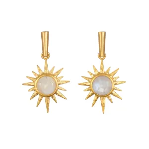 Moonstone Sunburst Linear Earrings