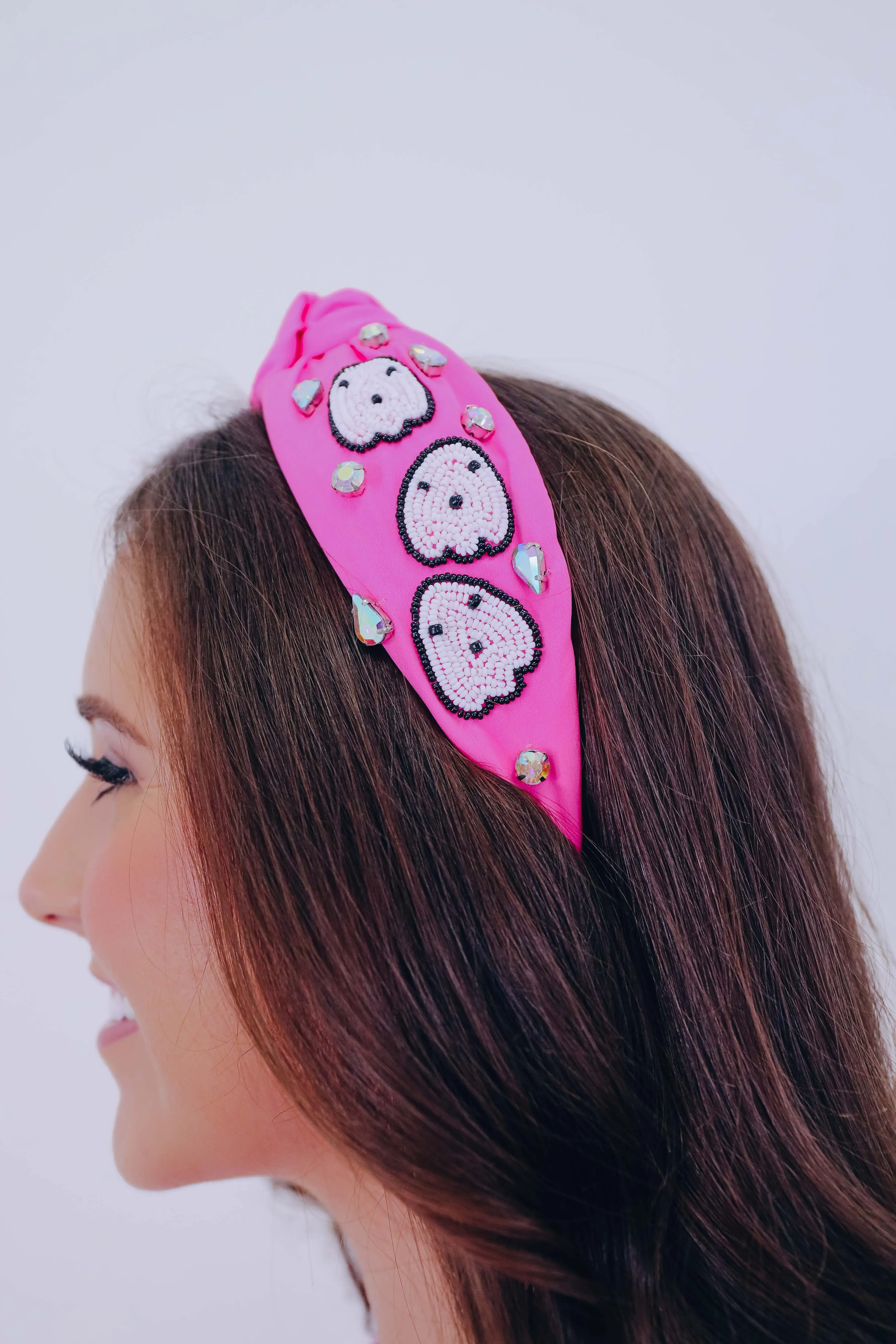 My Boo Ghost Bejeweled Knotted Headband - 2 Colors