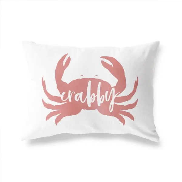 Nantucket Collection | Crabby Crab rectangle throw pillow