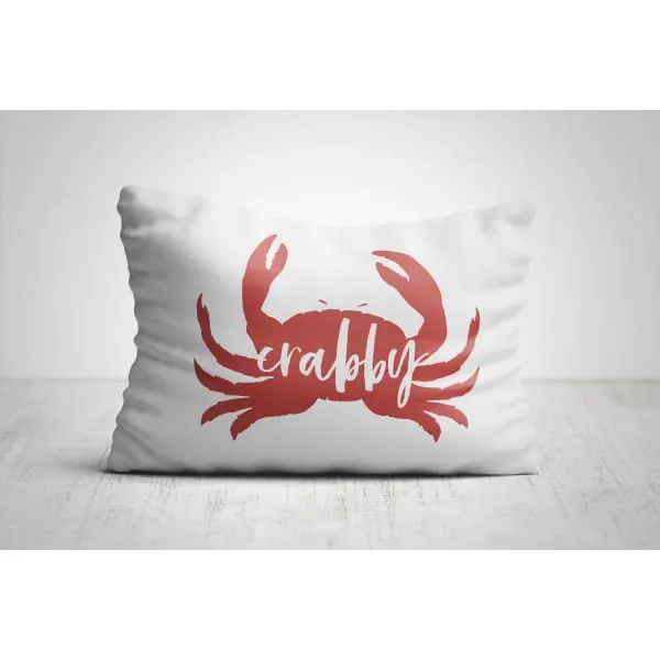 Nantucket Collection | Crabby Crab rectangle throw pillow