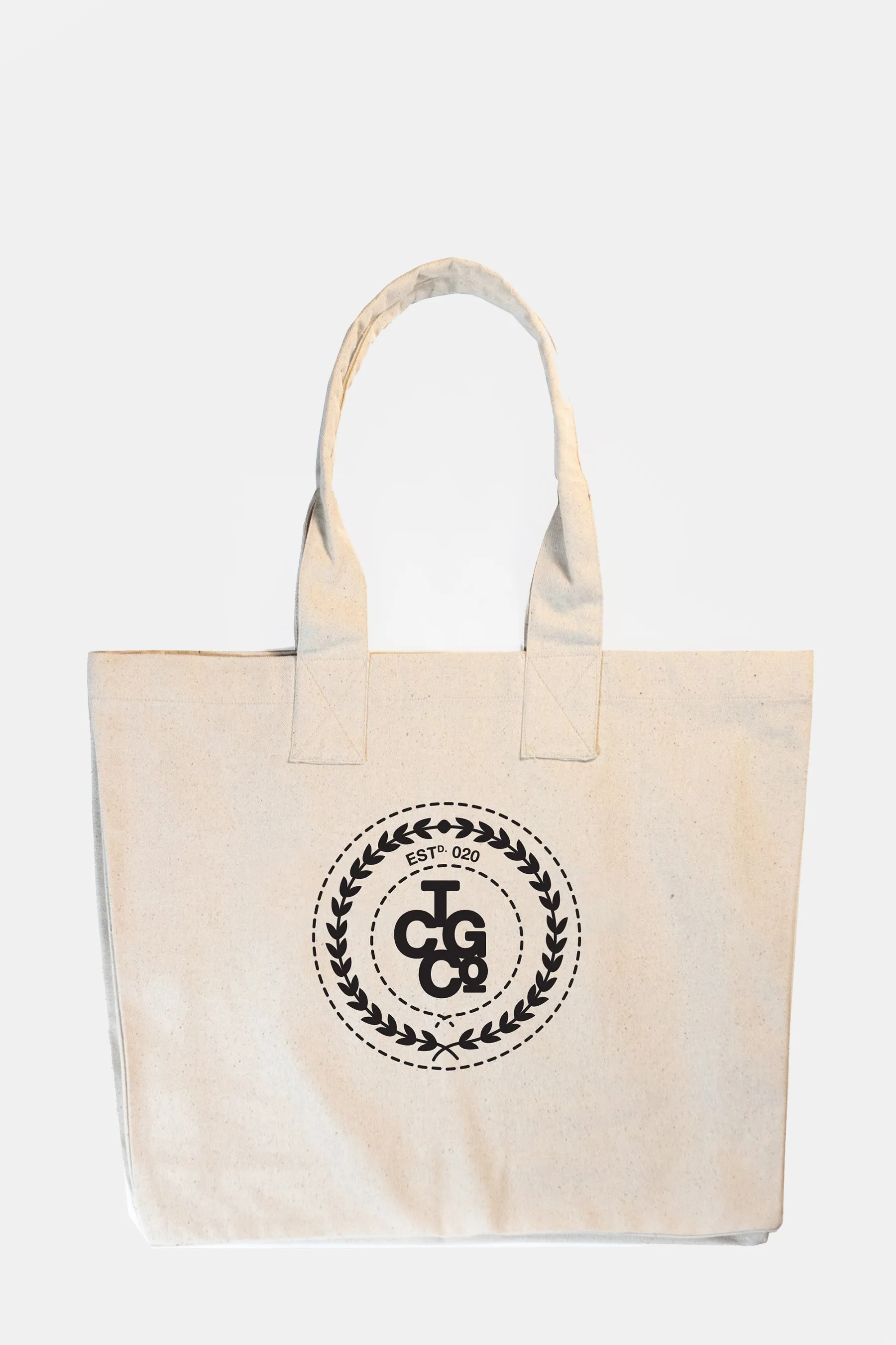 Natural 100% Recycled Cotton Market Tote - ESTd Logo