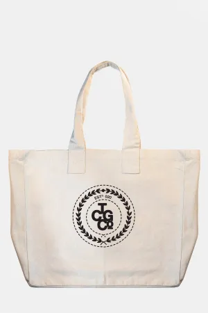 Natural 100% Recycled Cotton Market Tote - ESTd Logo