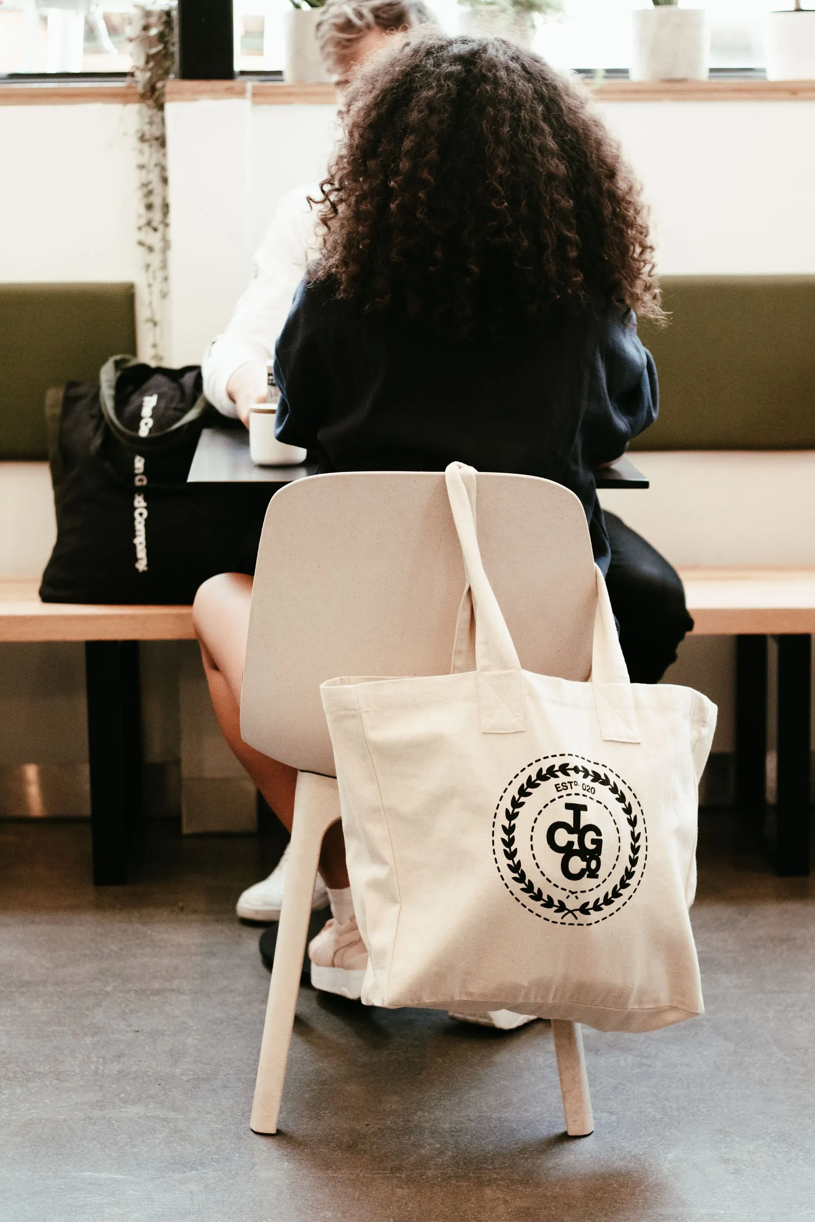 Natural 100% Recycled Cotton Market Tote - ESTd Logo