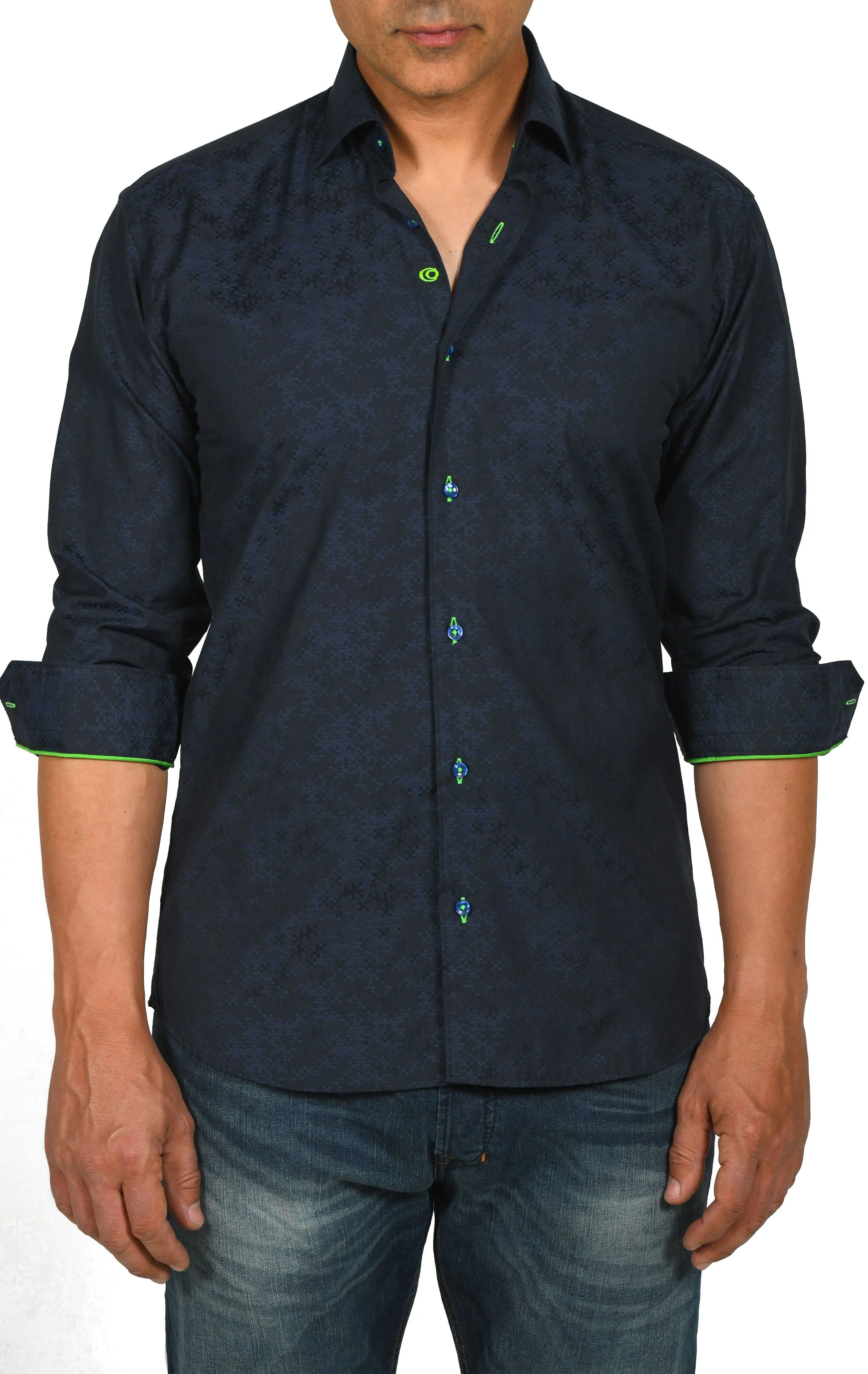 Navy Blue Jax Patterned Shirt