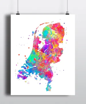 Netherlands Map Art Print - Unframed