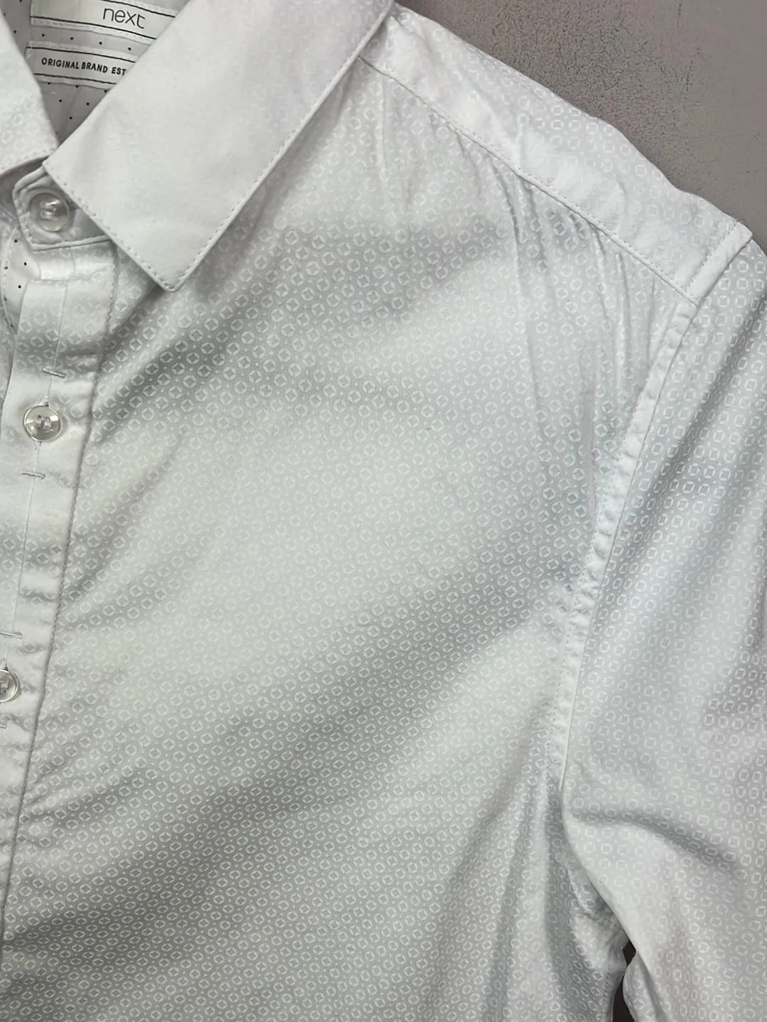 Next Formal White Patterned Shirt 13y