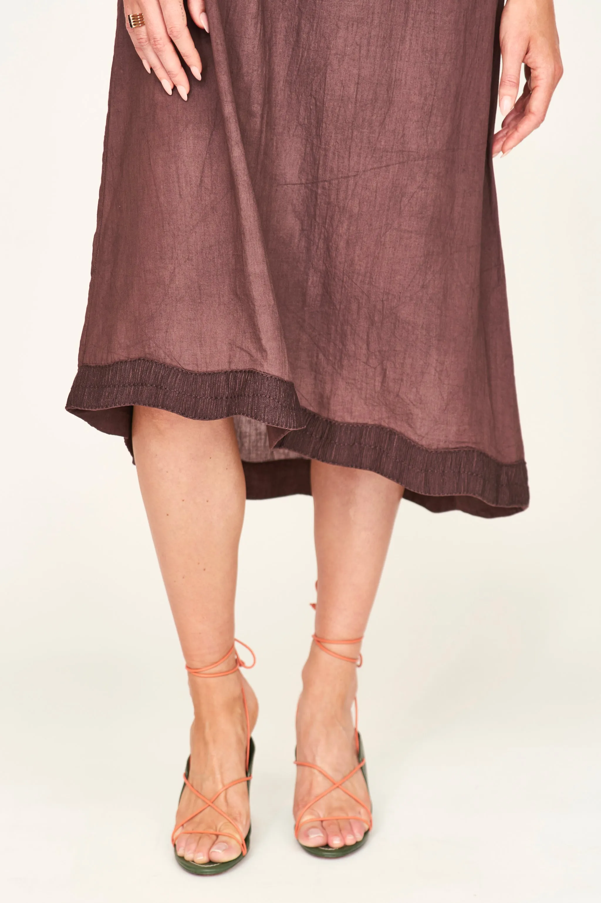 Nicobar Long Dress in Grappa Fossil