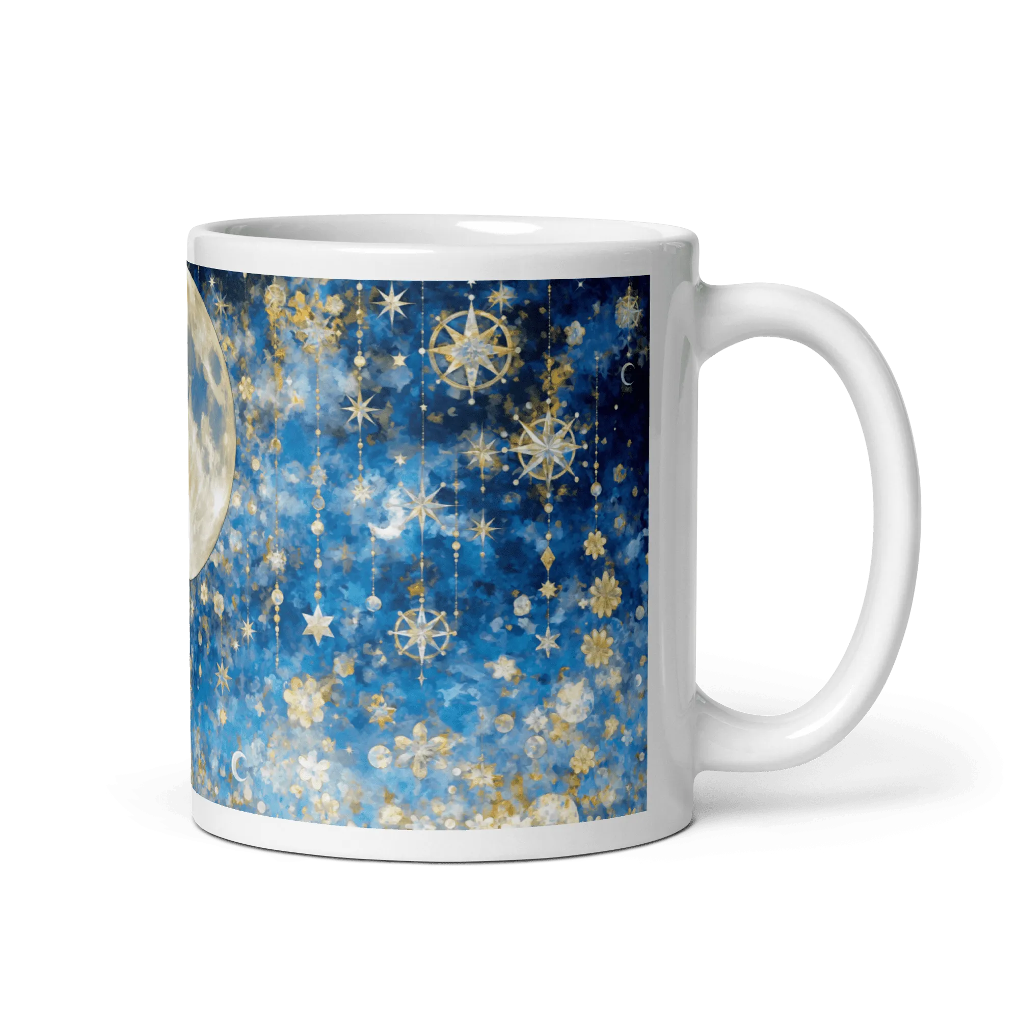 Night's Gleaming Resplendence White Glossy Mug