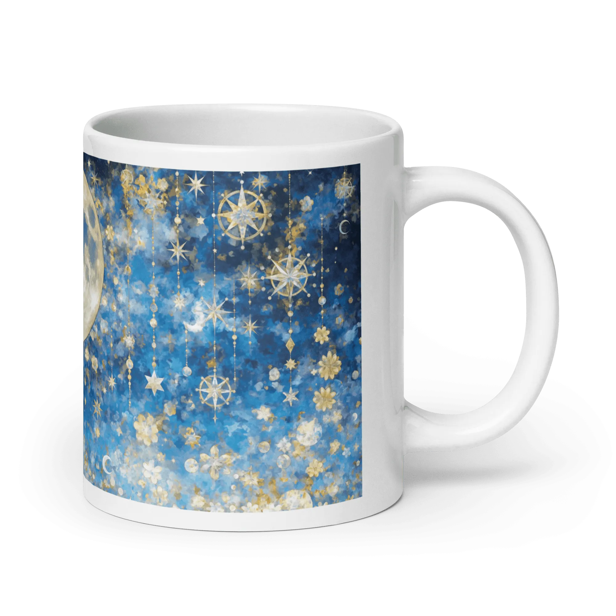 Night's Gleaming Resplendence White Glossy Mug