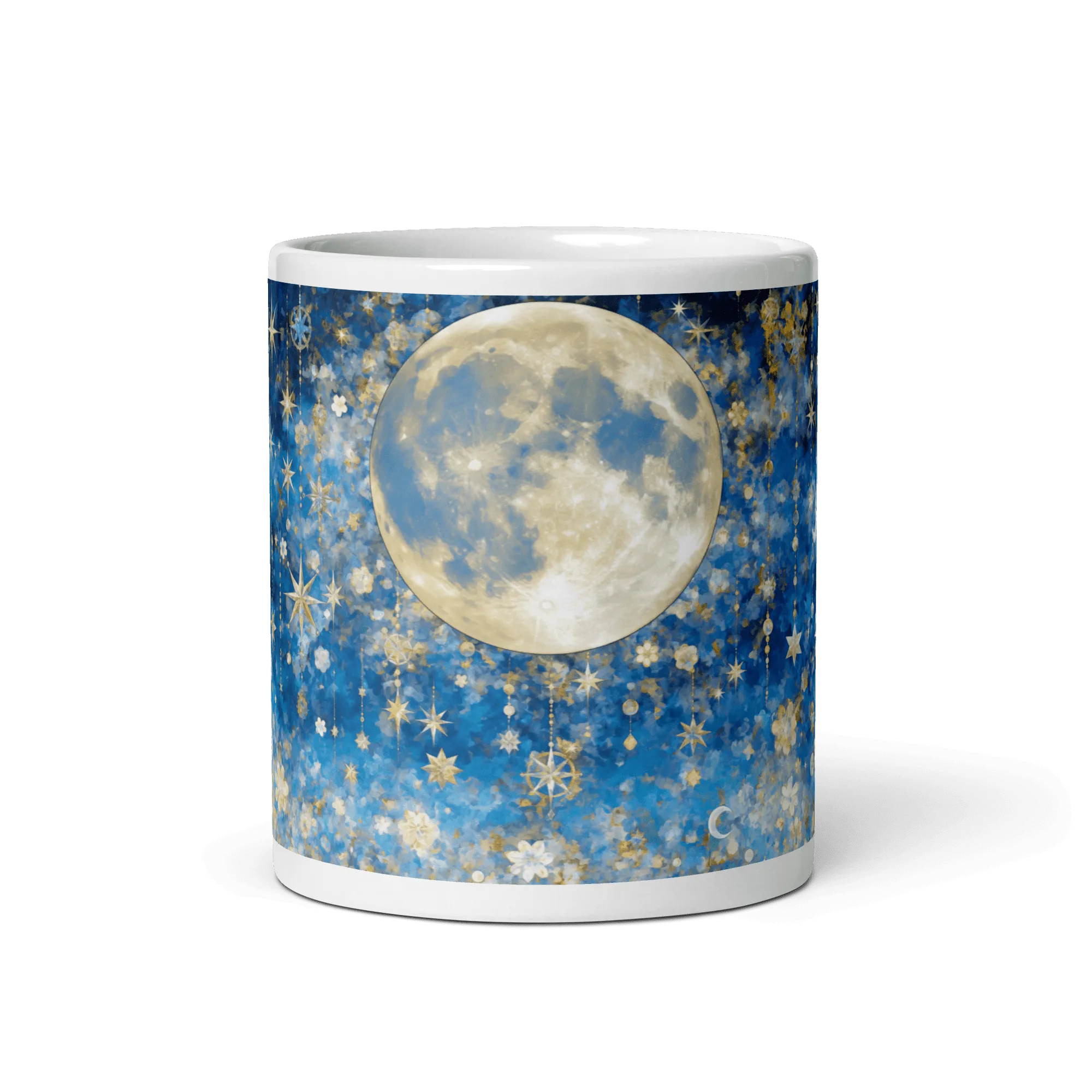 Night's Gleaming Resplendence White Glossy Mug