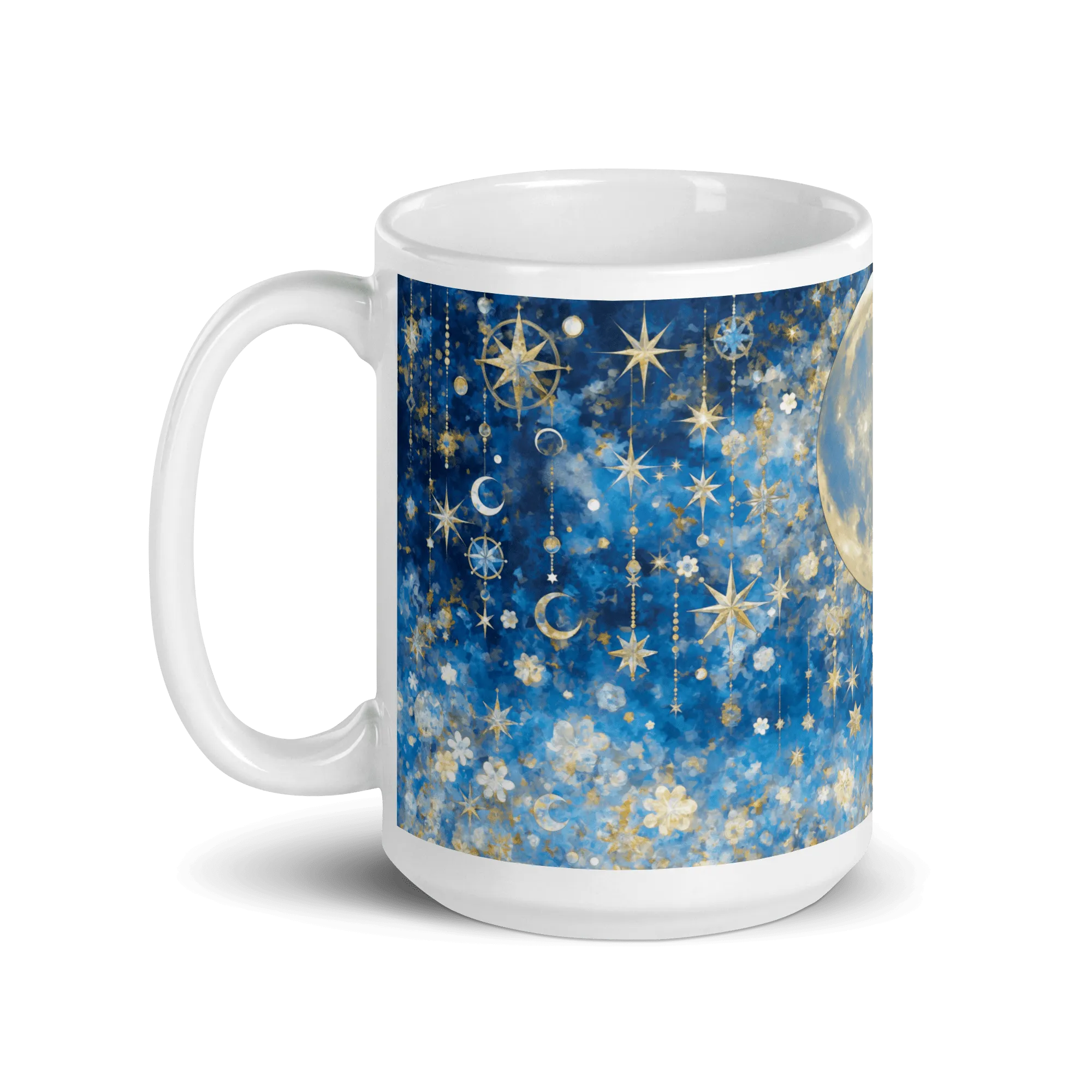 Night's Gleaming Resplendence White Glossy Mug
