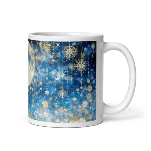 Night's Gleaming Resplendence White Glossy Mug