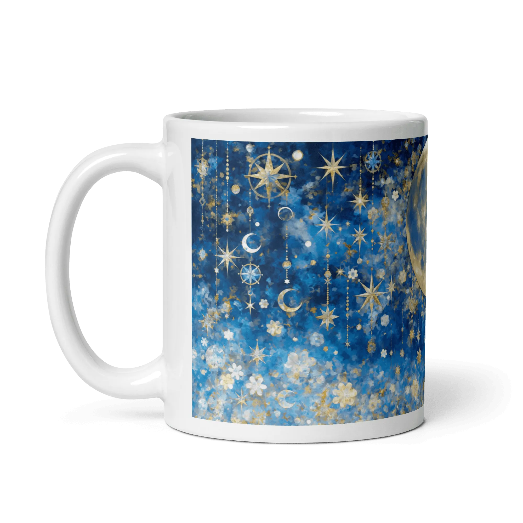 Night's Gleaming Resplendence White Glossy Mug