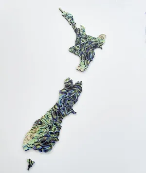 NZ Paua Map Wall Art