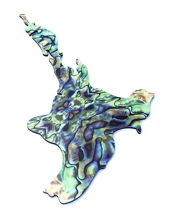 NZ Paua Map Wall Art