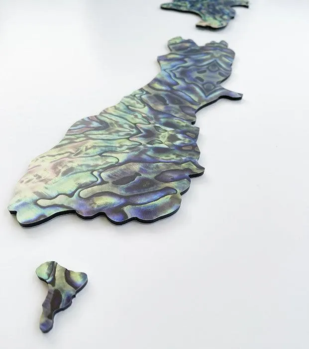 NZ Paua Map Wall Art