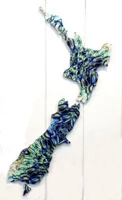 NZ Paua Map Wall Art
